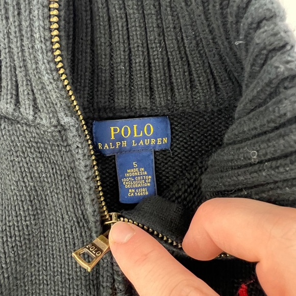 Polo by Ralph Lauren Black Zip Sweater - Picture 5 of 7